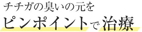 チチガの臭いの元をピンポイントで治療